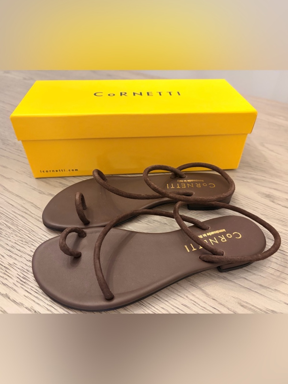 NWT CoRNETTI Romelide Sandal In Chocolate Size 36 (6) - Picture 2 of 11